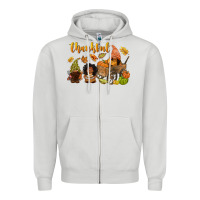 Dove Grey Thankful afro gnome Zipper Hoodie - NancyCooperArtShop