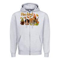 Heather Grey Thankful afro gnome Zipper Hoodie - NancyCooperArtShop