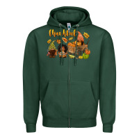Sports Green Thankful afro gnome Zipper Hoodie - NancyCooperArtShop