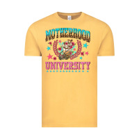 Vintage Mustard motherhood university with coffee Vintage Tee - NancyCooperArtShop