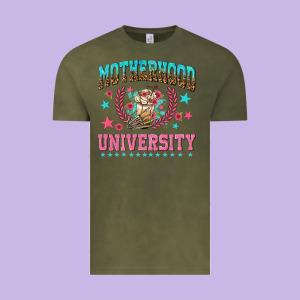 Motherhood University With Coffee Vintage Tee Designed By Nancycooperartshop