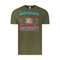 Vintage Olive motherhood university with coffee Vintage Tee - NancyCooperArtShop