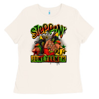 Bone Steppin' into Juneteenth black girl sneakers Ladies Tee - RanaPortraitStore