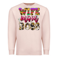 Wife Mom Boss Daisy Mother's Day Premium Sweatshirt | Teevron