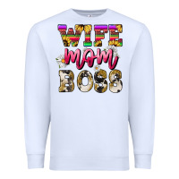 White Wife mom boss daisy Mother's Day Premium Sweatshirt - HowdyJamesFarm