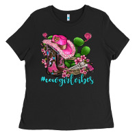 Black cowgirl vibes with boots and gun Ladies Tee - AdoDesignShop