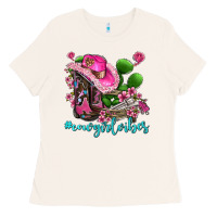 Cowgirl Vibes With Boots And Gun Ladies Tee | Teevron