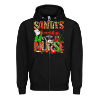Black santa's favorite nurse Zipper Hoodie - texasbilliewilder