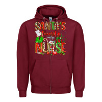 Burgundy santa's favorite nurse Zipper Hoodie - texasbilliewilder