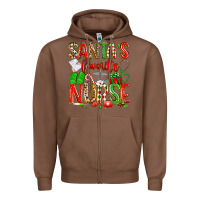 Chestnut santa's favorite nurse Zipper Hoodie - texasbilliewilder