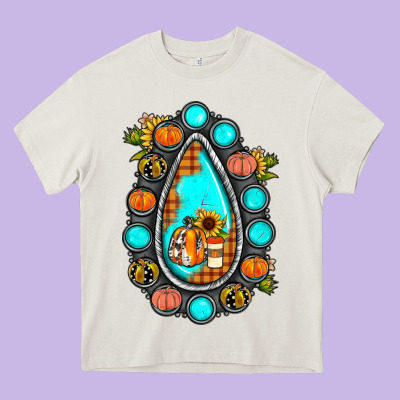 Gemstone Pumpkin Fall Heavy Core Tee Designed By Jahusdesignshop