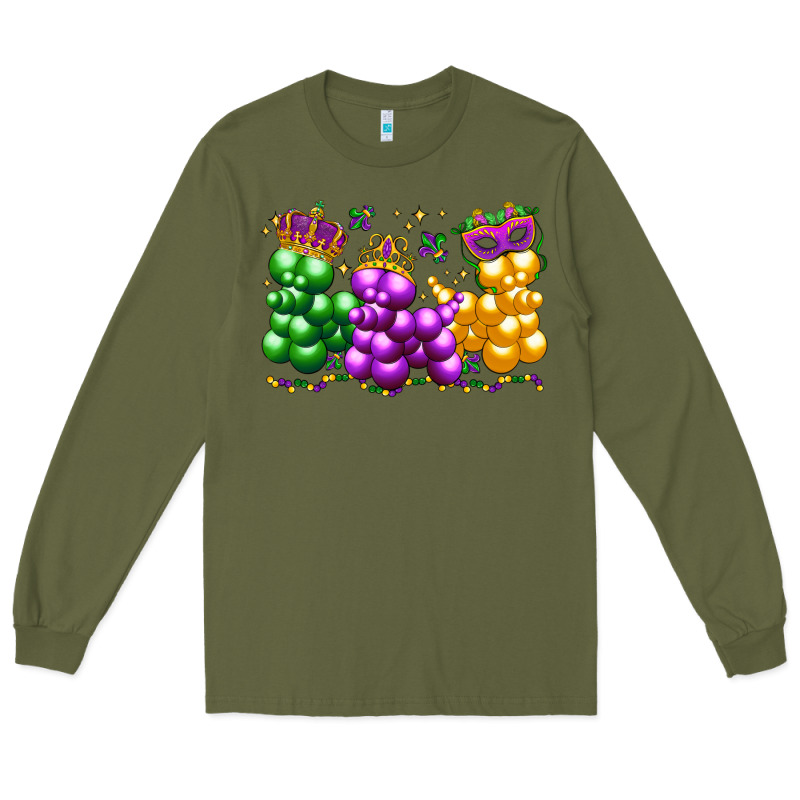 Mardi Gras Bead Dogs Long Sleeve Tee by LillyAllenDesigns | Teevron