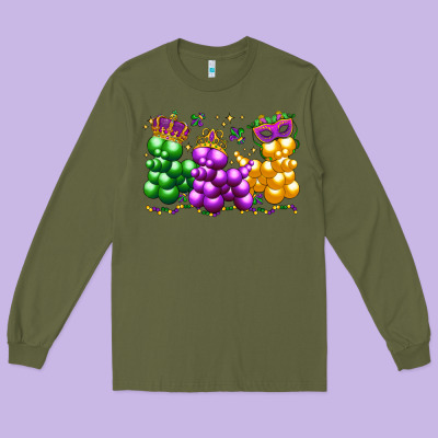 Mardi Gras Bead Dogs Long Sleeve Tee Designed By Lillyallendesigns