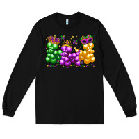 Black mardi gras bead dogs Long Sleeve Tee - LillyAllenDesigns