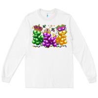 White mardi gras bead dogs Long Sleeve Tee - LillyAllenDesigns