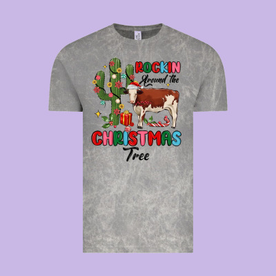 Rockin Around The Christmas Tree Vintage Tee Designed By Maliassmallbusiness