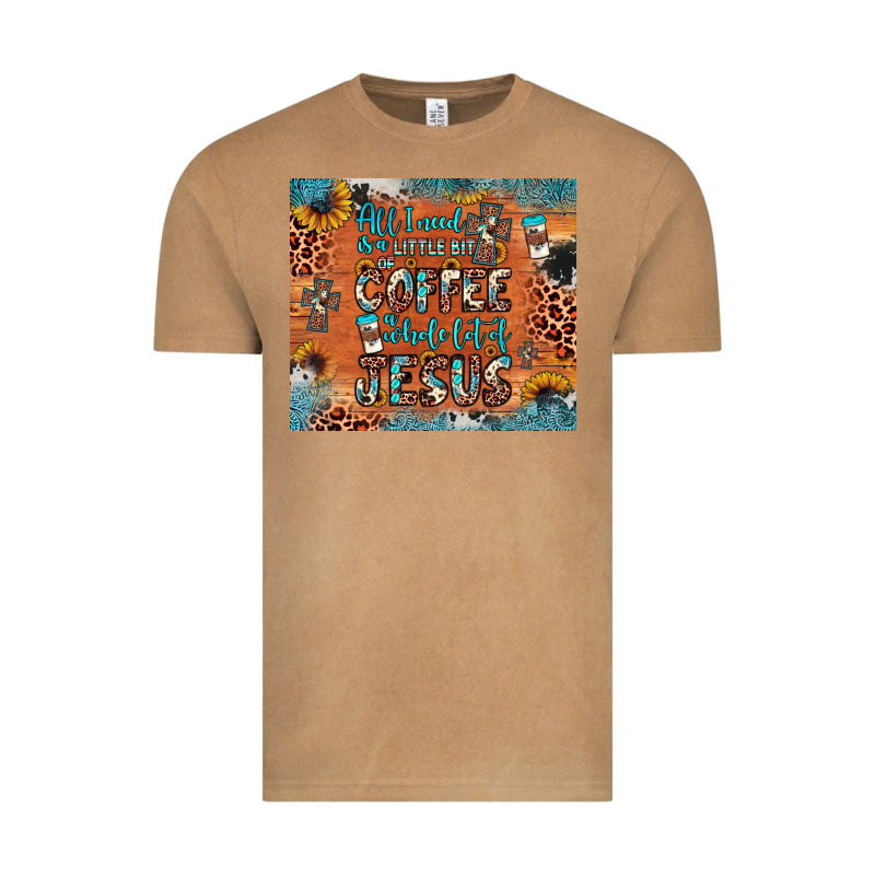 All I Need Is A Little Bit Of Coffee And O Whole Lot Of Jesus Vintage Tee by JahusDesignShop | Teevron