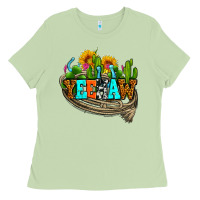 Matcha yeehaw and cactus with horseshoe Ladies Tee - AdoDesignShop