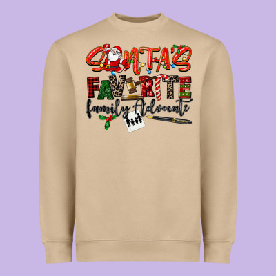 Santa's Favorite Family Advocate Heavyweight Sweatshirt Designed By Lillyallendesigns
