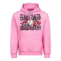 Fuchsia Pink in october we wear pink and watch  baseball Urban Hoodie - FaDigitalArtStudio