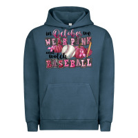 Pigment Midnight Navy in october we wear pink and watch  baseball Urban Hoodie - FaDigitalArtStudio