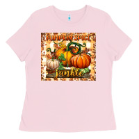 Bubblegum Pink pumpkin spice junkie tumbler Ladies Tee - BundleAndBundleShop