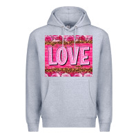Heather Grey Love Valentine's day tumbler Premium Hoodie - HowdyJamesFarm