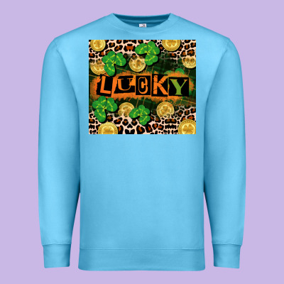 St. Patricks Day Lucky Premium Sweatshirt Designed By Cowgirlartshop