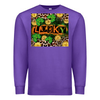 Purple St. Patricks Day lucky Premium Sweatshirt - CowGirlArtShop