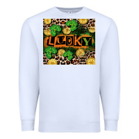 White St. Patricks Day lucky Premium Sweatshirt - CowGirlArtShop