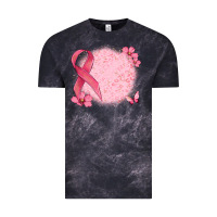 Cloud Black customized breast cancer ribbon and background Vintage Tee - MaliasSmallBusiness
