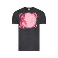 Vintage Black customized breast cancer ribbon and background Vintage Tee - MaliasSmallBusiness