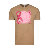 Vintage Coffee customized breast cancer ribbon and background Vintage Tee - MaliasSmallBusiness