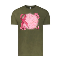 Vintage Olive customized breast cancer ribbon and background Vintage Tee - MaliasSmallBusiness