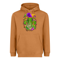 Meerkat Mardi Gras with skeleton hand Heavyweight Hoodie - HowdyJamesFarm
