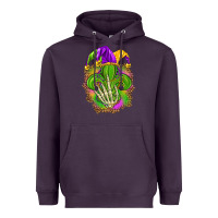 Plum Mardi Gras with skeleton hand Heavyweight Hoodie - HowdyJamesFarm