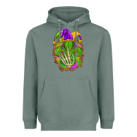 Sage Mardi Gras with skeleton hand Heavyweight Hoodie - HowdyJamesFarm
