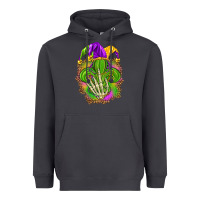 Smoke Mardi Gras with skeleton hand Heavyweight Hoodie - HowdyJamesFarm