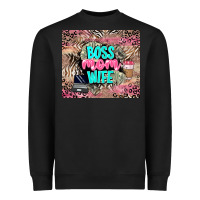 Black boss mom wife Heavyweight Sweatshirt - LillyAllenDesigns