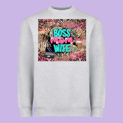Boss Mom Wife Heavyweight Sweatshirt Designed By Lillyallendesigns