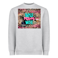 Heather Grey boss mom wife Heavyweight Sweatshirt - LillyAllenDesigns