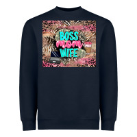 Navy boss mom wife Heavyweight Sweatshirt - LillyAllenDesigns