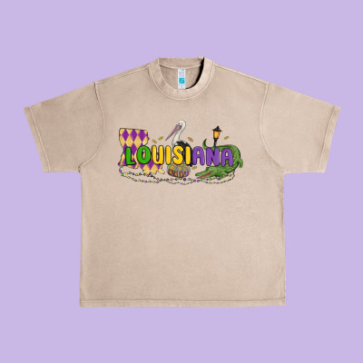 Louisiana Mardi Gras Urban Heavy Tee Designed By Maliassmallbusiness