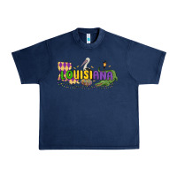 Navy louisiana mardi gras Urban Heavy Tee - MaliasSmallBusiness