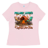 Bubblegum Pink falling leaves and nights like this Ladies Tee - BundleAndBundleShop