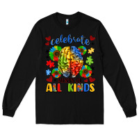 Black celebrate neurodiversity Long Sleeve Tee - LillyAllenDesigns