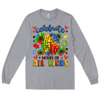 Heather Grey celebrate neurodiversity Long Sleeve Tee - LillyAllenDesigns