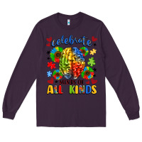 Plum celebrate neurodiversity Long Sleeve Tee - LillyAllenDesigns