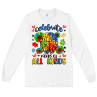 White celebrate neurodiversity Long Sleeve Tee - LillyAllenDesigns