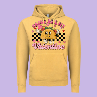 Tacos Are My Valentine Vintage Hoodie Designed By Maliassmallbusiness